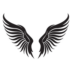 Fototapeta premium Wings style black icon vector feathers beautiful design.