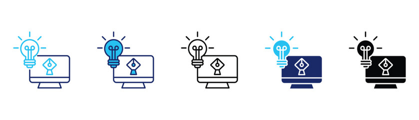 Digital tools icon pack in multiple styles