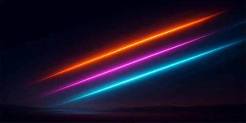 Abstract glowing blue light lines in a colourful dark space background design