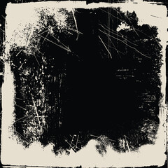 Grungy Black and Beige Textured Frame 