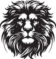 monochrome of head lion mascot