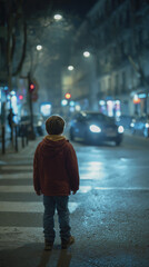 Obraz premium Lonely Child in the Night