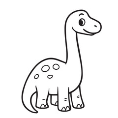 A minimalist monochrome vector featuring a cute little dinosaur, illustrated with smooth outlines, soft curves, and an adorable expression that brings a light, cheerful feel to creative designs fun.