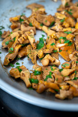 Chanterelle Mushrooms Cooked in Butter with Fresh Parsley