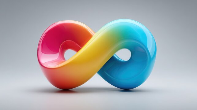 Two colorful 3d shapes representing a ui core operated by artificial intelligence in modern digital interfaces