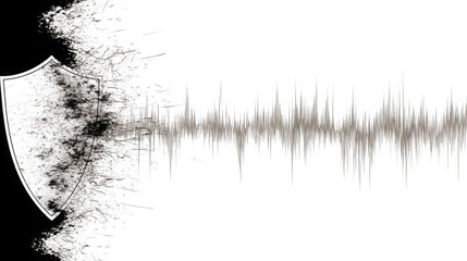 Abstract background featuring contrasting white and black elements representing ai risk barriers and technological innovation