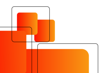 Abstract Orange Gradient Squares with Black Outlines