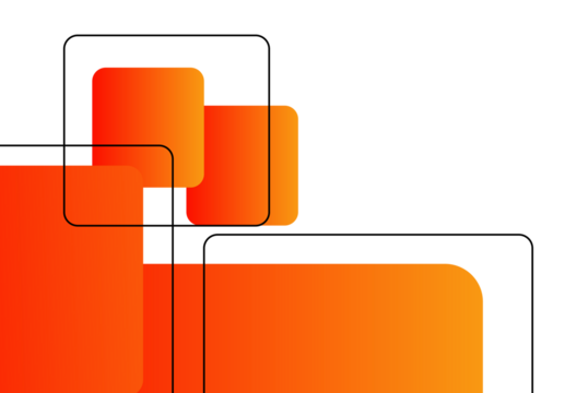 Abstract Orange Gradient Squares with Black Outlines