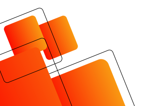 Geometric Orange Gradient Abstract with Outline