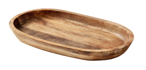 Oval wooden dish with visible grain and smooth finish