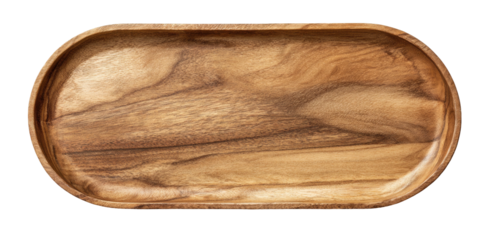 Oval wooden tray with natural grain texture (1)
