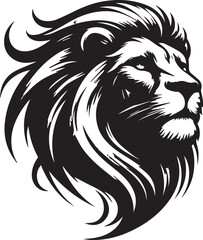 Obraz premium monochrome of head lion mascot