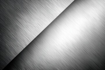 Abstract Metallic Texture: A close-up showcases a diagonally split metallic texture with dynamic light reflections, revealing the industrial beauty of the material's surface.