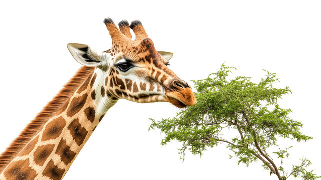 Giraffe standing next to acacia tree
- Powered by Adobe