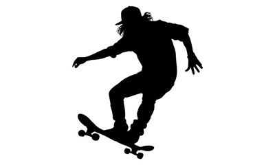 silhouette of a skateboard in action
