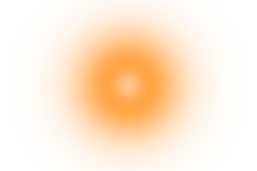 Orange glow light effect with transparent background