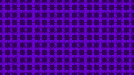 Seamless Geometric Quatrefoil Grid Pattern, Vibrant Purple on Deep Indigo Tonal Background
