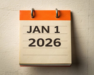 January 1, 2026 Calendar Page. Small Desktop Display Format