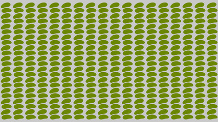 Seamless Repeating Organic Bean Shapes Pattern, Olive Green on Light Gray Tonal Background