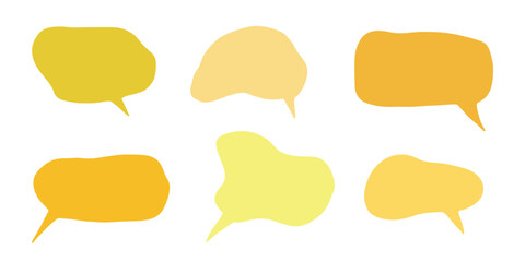 Fototapeta premium Set of hand drawn speech bubble Blank empty message box Textbox frame for banners, price tags, stickers, design