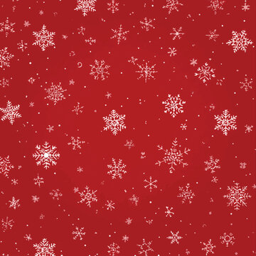 Christmas Snowflake Border Vector,Merry Christmas Seamless Pattern Design,White Snowflakes on Red Background Vector,Elegant Winter Border Vector Illustration,Festive Christmas Border Design.