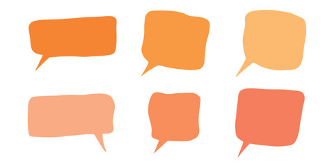 Set of hand drawn speech bubble Blank empty message box Textbox frame for banners, price tags, stickers, design