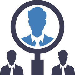 Business Concept Magnifying Glass Focus On One Person Candidate Selection Process Human Resources Hiring Strategy