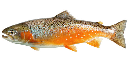 Obraz premium A side profile of a speckled trout with orange and brown hues