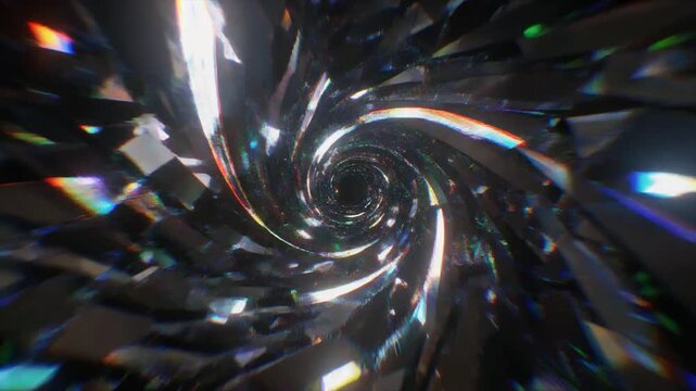 グリッチが躍動するデジタル粒子の抽象アート