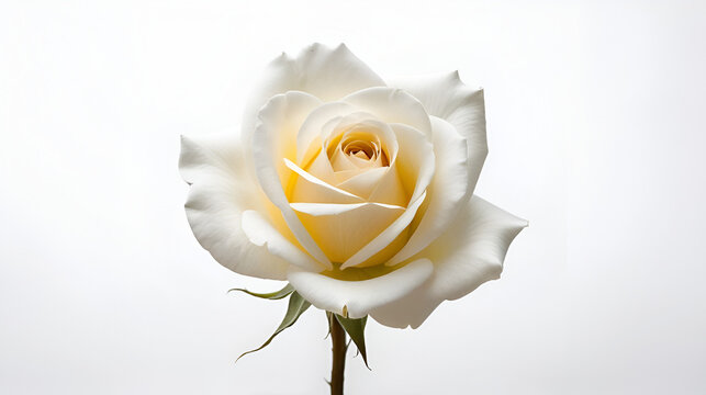 perfectly shaped predominately soft white rose petal with large dark splotches pressed flat onto a white background high fidelity scan diffused flat lighting casti