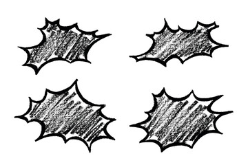 Set of hand drawn speech bubble Blank empty message box Textbox frame for banners, price tags, stickers, design