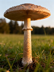 Detailed Mushroom from Low Angle View