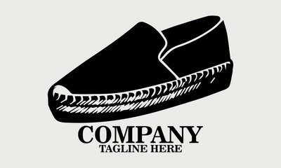 casual slip-on espadrille shoe in side view vector illustration, shoe icon and shoe logo art
