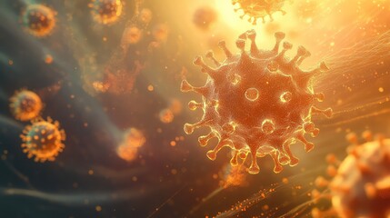 Virus spreading causing infection and pandemic illness