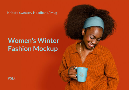 Women's Winter Fashion Mockup PSD