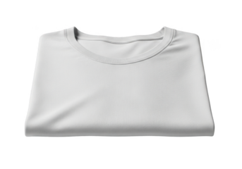Folded white t shirt isolated on transparent background