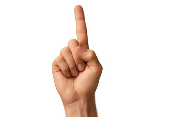 Hand with index finger raised, isolated