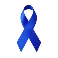 Blue awareness ribbon isolated on transparent background