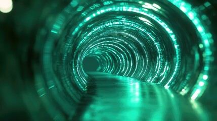 Sci fi tunnel portal forming high tech abstract light