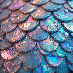 Close-up iridescent scaly texture