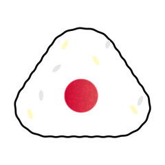 シンプルな梅干し入りおにぎりイラスト