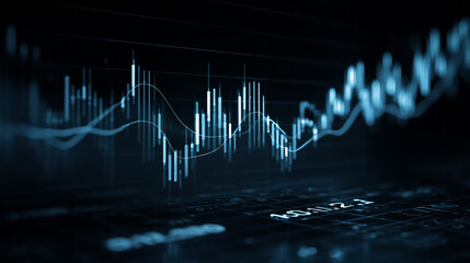 Stock market blue graph financial trading chart