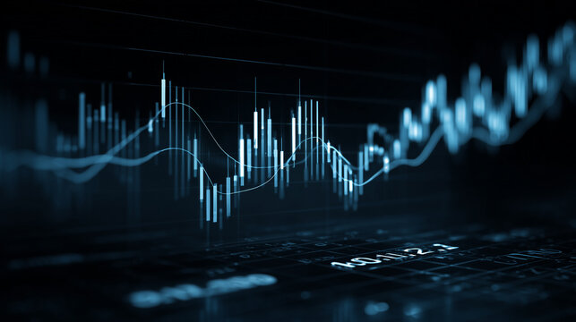 Stock market blue graph financial trading chart
