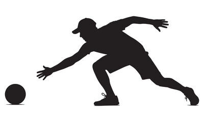 Athlete reaching for ball silhouette