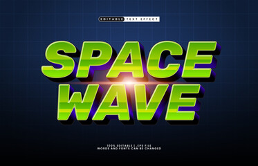 Obraz premium space wave editable rocket text effect with futuristic lighting