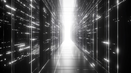 Digital data moving through server network tunnel