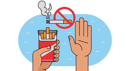 Stop smoking campaign illustration for health awareness and quit now