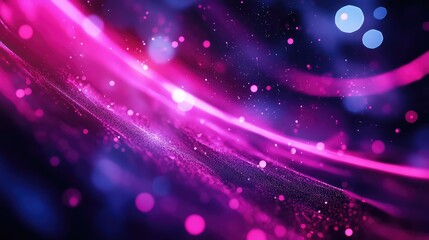 Glowing pink and purple particles flowing abstract background