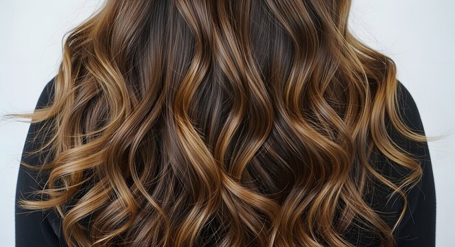 Wavy Brown Hair with Highlights