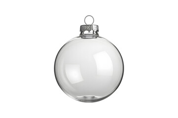 Obraz premium Clear empty glass Christmas ornament sphere isolated on transparent background